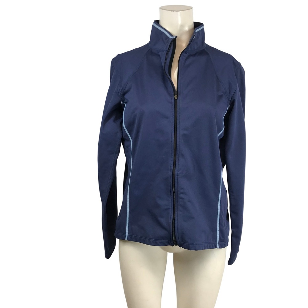Irideon Riding Wear Women Navy Blue Full Zip Equestrian Jacket Large Made in USA